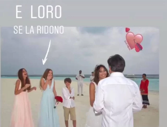 Benedetta Parodi e Fabio Caressa matrimonio Maldive