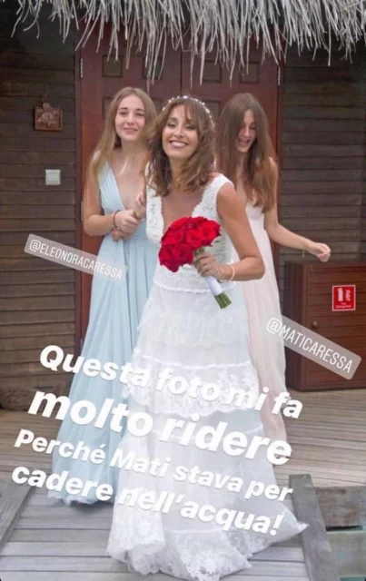 Benedetta Parodi e Fabio Caressa matrimonio Maldive - damigelle e sposa