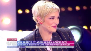 Asia Argento: duro scontro con Cruciani a Live, poi le parole su Morgan