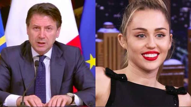 Giuseppe Conte: scambio di messaggi con Miley Cyrus. Il web si scatena