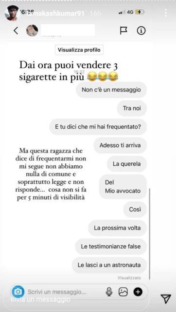 La chat di Akash Kumar con la ragazza che afferma di averlo visto con occhi diversi