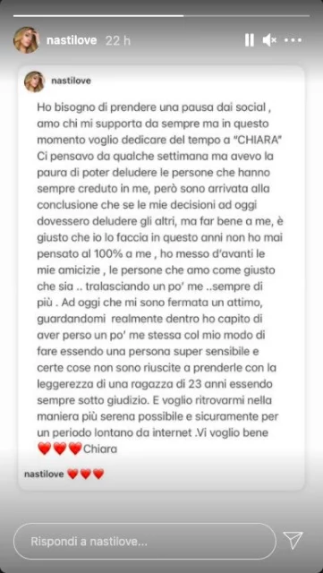 Il post di Chiara Nasti