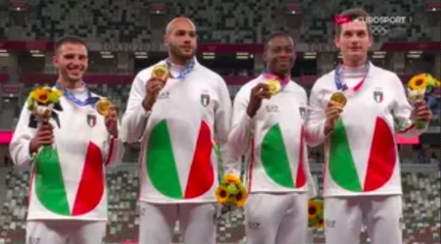 Lorenzo Patta, Marcell Jacobs, Fausto Desalu, Filippo Tortu - Olimpiadi di Tokyo 2020