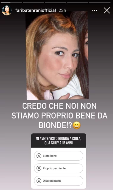 Giulia Salemi bionda a 15 anni