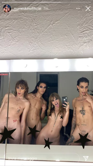 I Maneskin nudi su Instagram