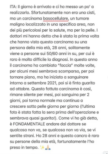 Il post di Valentina Ferragni