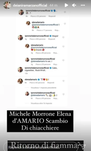 I messaggi tra Michele Morrone ed Elena d'Amario