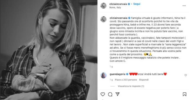 Il post Instagram di Clizia Incorvaia