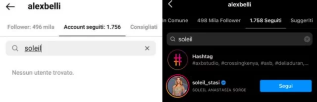 Prima e dopo tra i seguiti di Alex Belli su Instagram