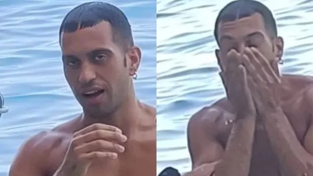 Mahmood, una fan le chiede un selfie al mare ma lo smartphone cade in acqua