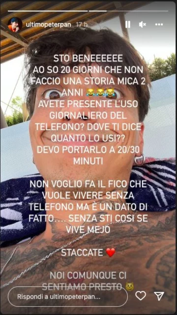 La storia di Ultimo su Instagram