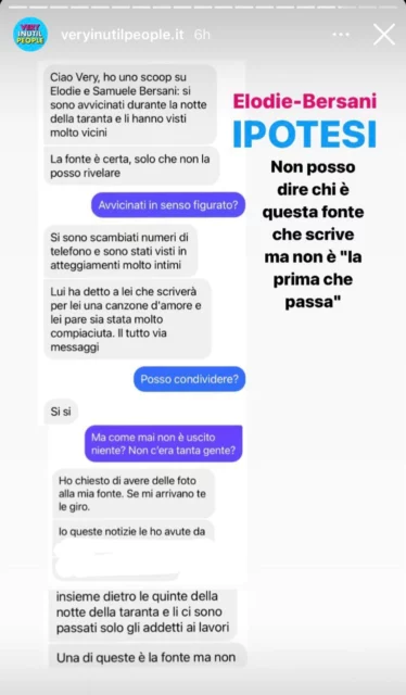 La segnalazione su Elodie