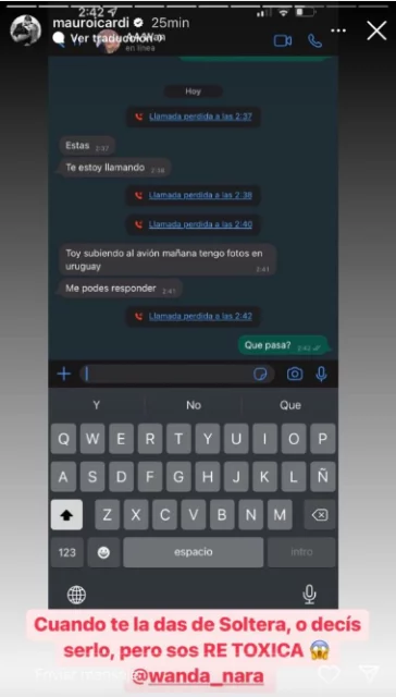 La chat tra Wanda Nara e Mauro Icardi - storie Instagram