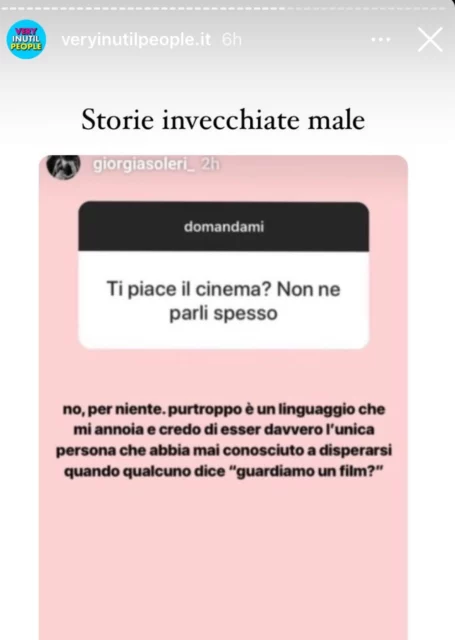 Il commento dell'influencer sul cinema