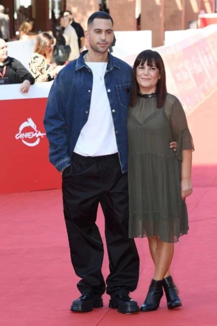 Roma Cinema Fest 2022. Festa del Cinema di Roma.Red carpet film Mahmood . Nella foto : Mahmood e mamma Anna Frau