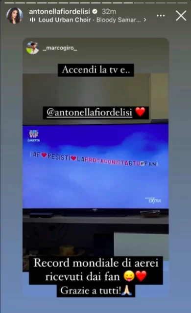 La storia Instagram dello staff di Antonella Fiordelisi