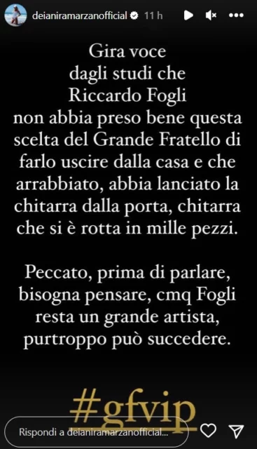 La presunta reazione di Riccardo Fogli