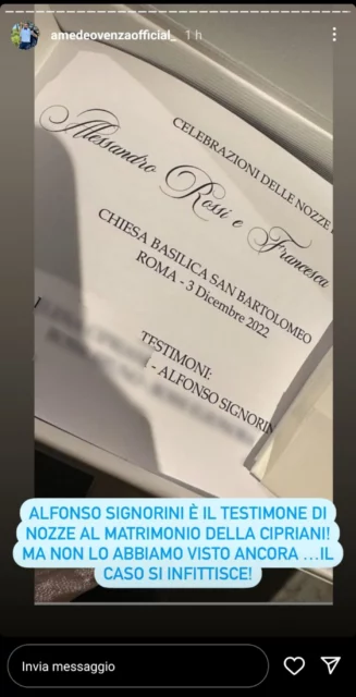 Le partecipazioni al matrimonio di Francesca Cipriani