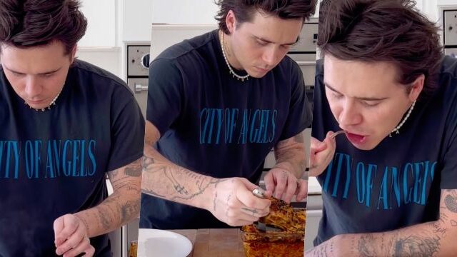 Brooklyn Beckham cucina una lasagna vegana ma il risultato non convince