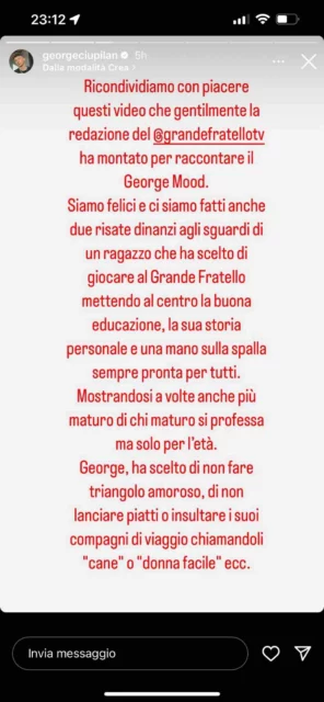 Storia Instagram George Ciupilan - PARTE 1