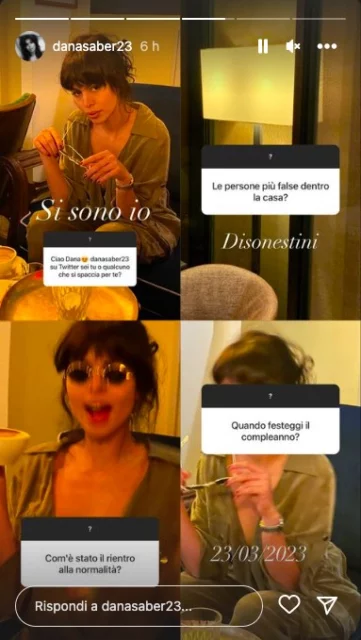 Storia Instagram di Dana Saber - parte 1