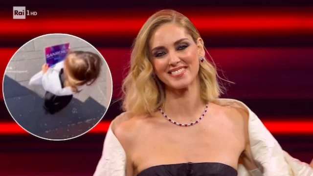 Chiara Ferragni, una bambina replica il suo outfit a Sanremo 2023