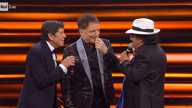 Gianni Morandi, Albano e Ranieri infiammano l'Ariston: la performance