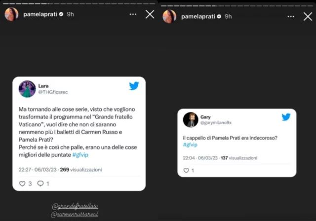 Le storie Instagram di Pamela Prati