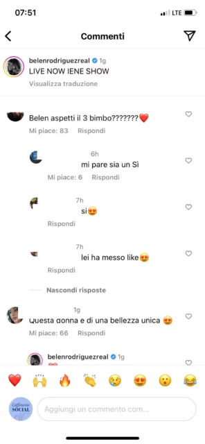 Il like sospetto di Belen Rodriguez