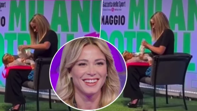 Diletta Leotta prova a cambiare il pannolino a un bambolotto