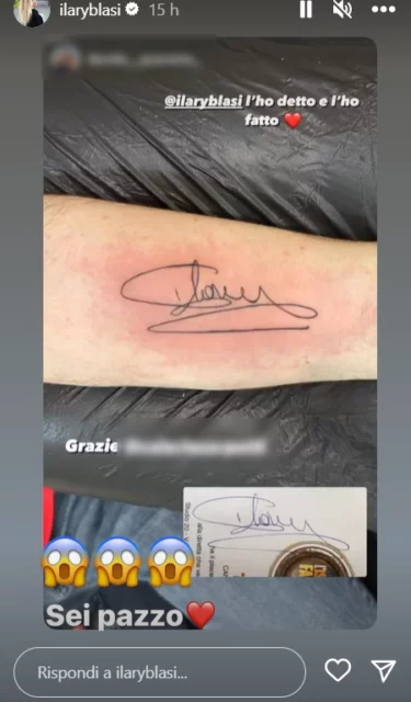 Il tatuaggio dedicato a Ilary Blasi