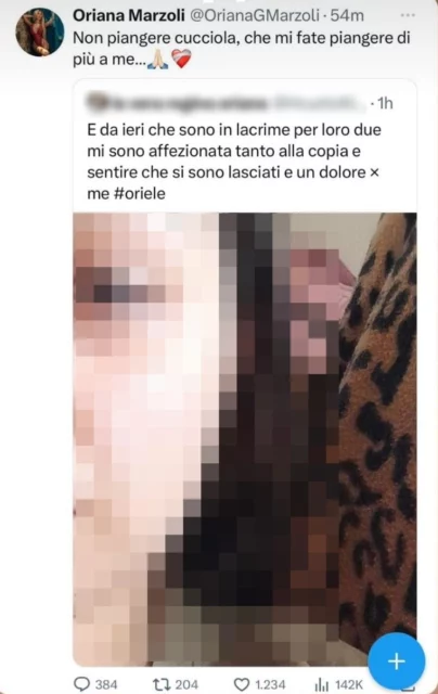 La fan di Oriana Marzoli e Daniele Dal Moro in lacrime