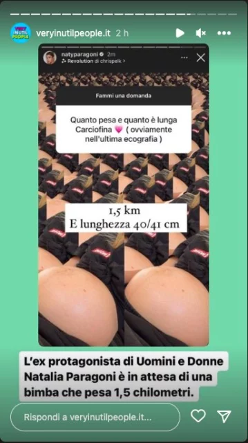 Storia Instagram di Natalia Paragoni