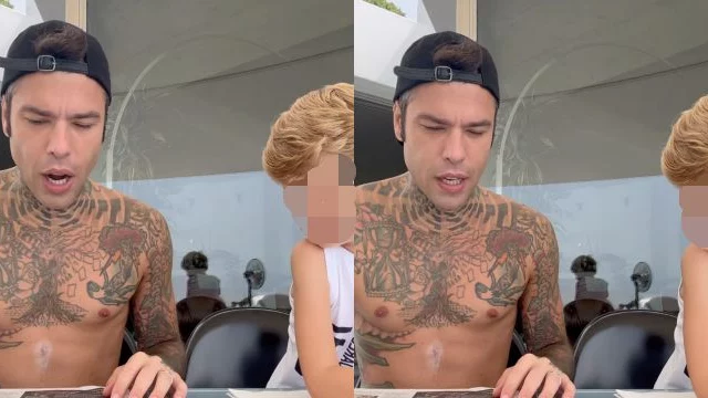 Fedez commenta con Leone la situazione politica in Spagna: la reazione del bimbo