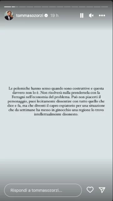 Il pensiero di Zorzi sulla polemica contro Chiara Ferragni