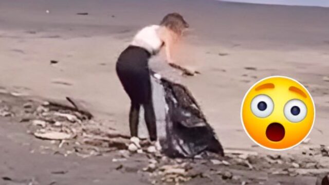 Influencer finge di pulire la spiaggia, ma viene smascherata