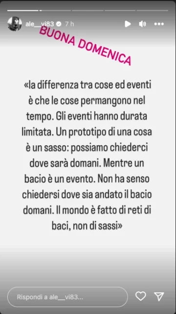 La storia Instagram di Alessandro Vicinanza di Uomini e Donne