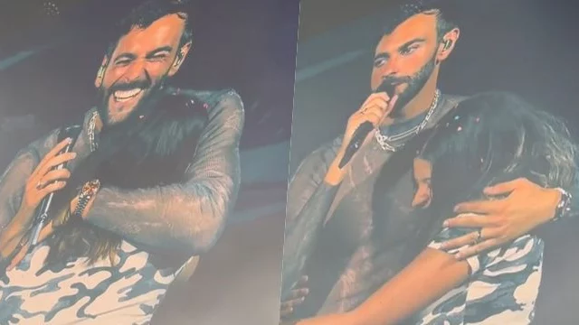 Marco Mengoni fa salire sul palco una fan come regalo di compleanno