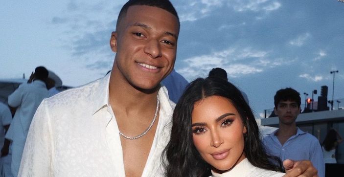 Kim Kardashian spotted at a party with Mbappe