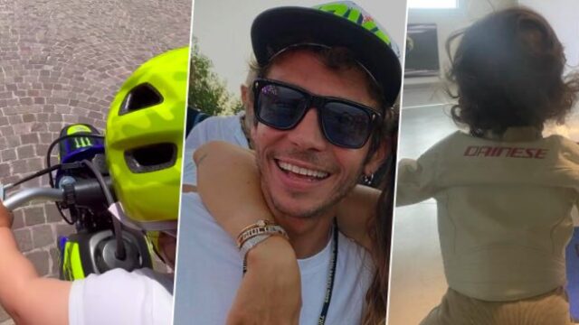 Valentino Rossi, la figlia Giulietta a 16 mesi già su una minimoto