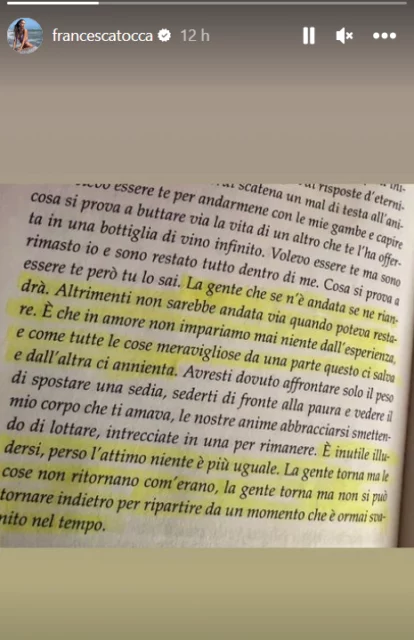 Le frasi che fanno pensare a una crisi tra Todaro e Francesca Tocca