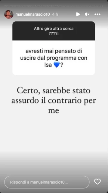 Instagram stories - Manu di Temptation Island