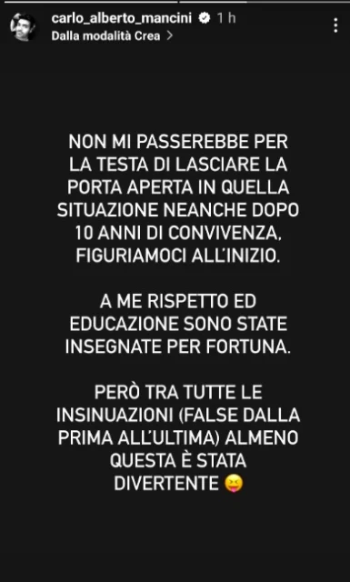 La storia Instagram di Carlo Alberto di Uomini e Donne