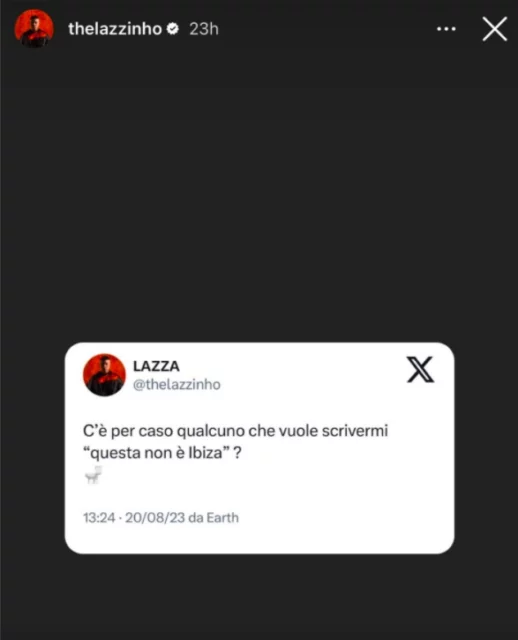 La storia Instagram di Lazza