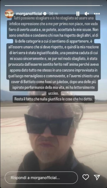 La storia Instagram di Morgan