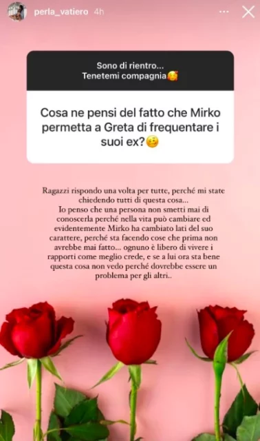 La storia Instagram di Perla Vatiero