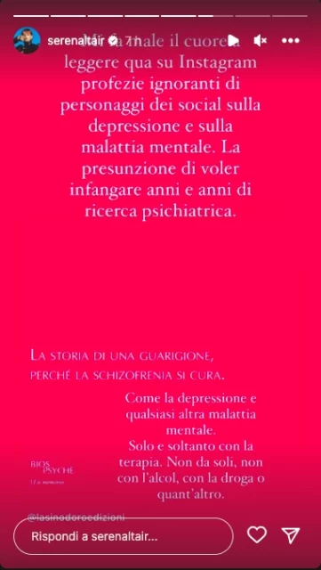 La storia Instagram di Serena de Ferrari di Mare Fuori