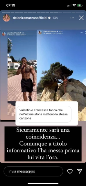 Francesca Tocca e Valentin mettono la stessa canzone nelle Stories