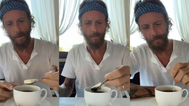 jovanotti beve il caffé con il burro