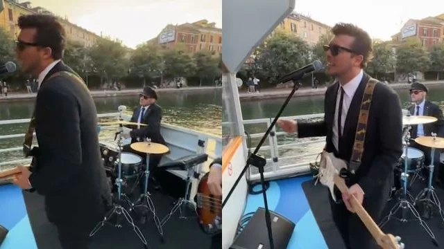 I The Kolors si esibiscono sui Navigli a Milano con Italodisco